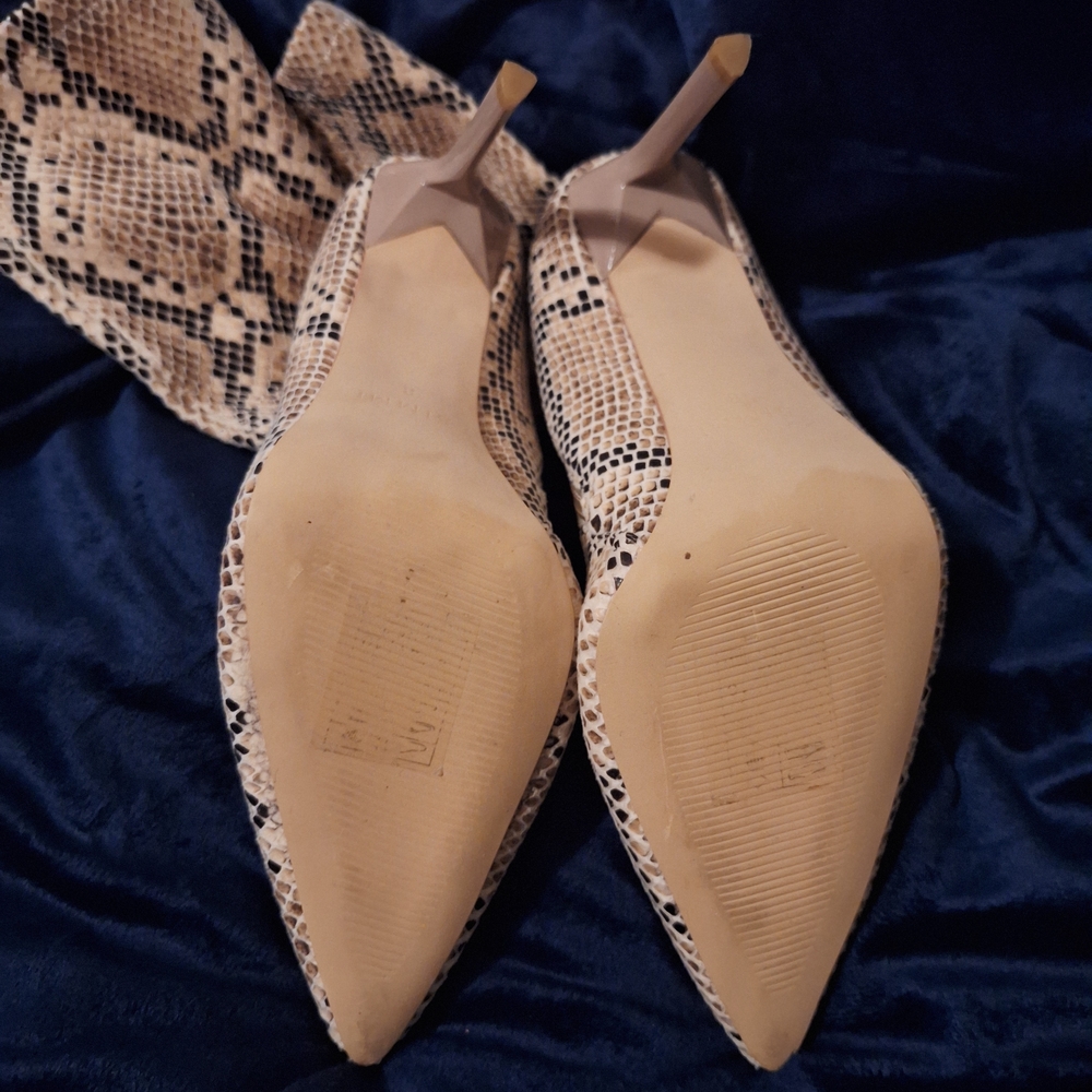 Simmi London Snake Print Heeled Boots - Picture 2 of 5